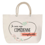 Sac Fête des Mères Mamie Famille Idée Cadeau anniversaire Noël Travail Boulot Métier Départ Retraite Collègue Femme cabas shopping plage