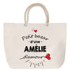 Sac Fête des Mères Mamie Famille Idée Cadeau anniversaire Noël Travail Boulot Métier Départ Retraite Collègue Femme cabas shopping plage