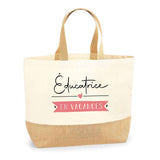 Sac Jute Fête des Mères Fêtes des Pères Mamie Papi Famille Idée Cadeau anniversaire Noël Travail Boulot Métier Départ Retraite Collègue Femme Homme