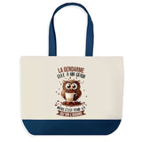 Sac de shopping bleu Gendarme Chouette Grain