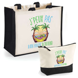 Cabas homme ou femme sac plage ou shopping tote bag pochette trousse Idée cadeau original pour anniversaire Noël travail départ retraite collègue famille fete des mères fetes des pères papa maman mamie papi