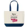 Sac de shopping bleu Merci Styliste Géniale