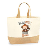 Sac Jute Fête des Mères Fêtes des Pères Mamie Papi Famille Idée Cadeau anniversaire Noël Travail Boulot Métier Départ Retraite Collègue Femme Homme