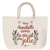Sac Fête des Mères Mamie Famille Idée Cadeau anniversaire Noël Travail Boulot Métier Départ Retraite Collègue Femme cabas shopping plage