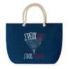 Sac de plage Bleu anse corde J'peux Pas Broder Broderie