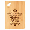 Planche bambou gravée personnalisée homme idée cadeau Fête des Pères apéro 30×20 prénom cuisine plateau fromage anniversaire noel papa papi 