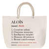 Sac Fête des Mères Mamie Famille Idée Cadeau anniversaire Noël Travail Boulot Métier Départ Retraite Collègue Femme cabas shopping plage