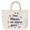 Sac Fête des Mères Mamie Famille Idée Cadeau anniversaire Noël Travail Boulot Métier Départ Retraite Collègue Femme cabas shopping plage