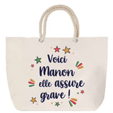 Sac Fête des Mères Mamie Famille Idée Cadeau anniversaire Noël Travail Boulot Métier Départ Retraite Collègue Femme cabas shopping plage