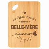 Planche bambou gravée personnalisée femme idée cadeau Fête des Mères apéro 30×20 prénom cuisine plateau fromage anniversaire noel maman mamie