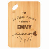 Planche bambou gravée personnalisée femme idée cadeau Fête des Mères apéro 30×20 prénom cuisine plateau fromage anniversaire noel maman mamie