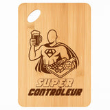 Planche bambou gravée personnalisée homme idée cadeau Fête des Pères apéro 30×20 prénom cuisine plateau fromage anniversaire noel papa papi 