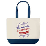 Sac de shopping bleu Transporteur Meilleur du Monde