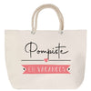 Sac Fête des Mères Mamie Famille Idée Cadeau anniversaire Noël Travail Boulot Métier Départ Retraite Collègue Femme cabas shopping plage