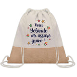 Sac Fête des Mères Mamie Famille Idée Cadeau anniversaire Noël Travail Boulot Métier Départ Retraite Collègue Femme cabas shopping plage
