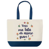 Sac Fête des Mères Mamie Famille Idée Cadeau anniversaire Noël Travail Boulot Métier Départ Retraite Collègue Femme cabas shopping plage