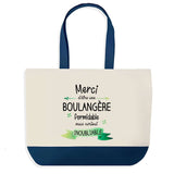 Sac de shopping bleu Merci Boulangère Inoubliable Femme