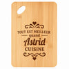 Planche bambou gravée personnalisée femme idée cadeau Fête des Mères apéro 30×20 prénom cuisine plateau fromage anniversaire noel maman mamie