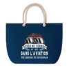 Sac de plage Bleu anse corde Aviation Légende Humour Geek