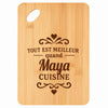 Planche bambou gravée personnalisée femme idée cadeau Fête des Mères apéro 30×20 prénom cuisine plateau fromage anniversaire noel maman mamie