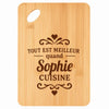Planche bambou gravée personnalisée femme idée cadeau Fête des Mères apéro 30×20 prénom cuisine plateau fromage anniversaire noel maman mamie