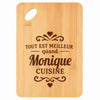 Planche bambou gravée personnalisée femme idée cadeau Fête des Mères apéro 30×20 prénom cuisine plateau fromage anniversaire noel maman mamie
