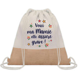 Sac Fête des Mères Mamie Famille Idée Cadeau anniversaire Noël Travail Boulot Métier Départ Retraite Collègue Femme cabas shopping plage