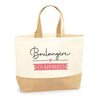 Sac Jute Fête des Mères Fêtes des Pères Mamie Papi Famille Idée Cadeau anniversaire Noël Travail Boulot Métier Départ Retraite Collègue Femme Homme