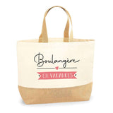 Sac Jute Fête des Mères Fêtes des Pères Mamie Papi Famille Idée Cadeau anniversaire Noël Travail Boulot Métier Départ Retraite Collègue Femme Homme