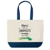 Sac de shopping bleu Merci Graphiste Inoubliable Femme