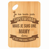 Planche bambou gravée personnalisée femme idée cadeau Fête des Mères apéro 30×20 prénom cuisine plateau fromage anniversaire noel maman mamie
