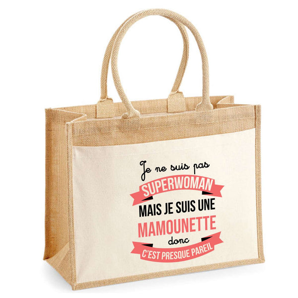 Sac Fête des Mères Mamie MAman Soeur Femme Famille Idée Cadeau anniversaire Noël Travail Boulot Métier Départ Retraite Collègue Femme cabas shopping plage