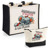 Cabas femme sac plage ou shopping tote bag pochette trousse Idée cadeau original pour anniversaire Noël travail départ retraite collègue famille fete des mères maman mamie