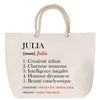 Sac Fête des Mères Mamie Famille Idée Cadeau anniversaire Noël Travail Boulot Métier Départ Retraite Collègue Femme cabas shopping plage