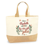 Sac Jute Fête des Mères Fêtes des Pères Mamie Papi Famille Idée Cadeau anniversaire Noël Travail Boulot Métier Départ Retraite Collègue Femme Homme