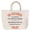 Sac Fête des Mères Mamie Famille Idée Cadeau anniversaire Noël Travail Boulot Métier Départ Retraite Collègue Femme cabas shopping plage
