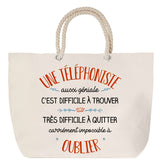 Sac Fête des Mères Mamie Famille Idée Cadeau anniversaire Noël Travail Boulot Métier Départ Retraite Collègue Femme cabas shopping plage