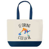 Sac de shopping bleu Curling c'est la Vie