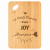 Planche bambou gravée personnalisée femme idée cadeau Fête des Mères apéro 30×20 prénom cuisine plateau fromage anniversaire noel maman mamie