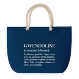 Sac de plage Bleu anse corde Gwendoline Définition Femme