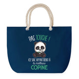 Sac de plage Bleu anse corde Copine Pas Touche Panda Femme
