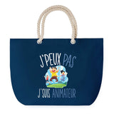 Sac de plage Bleu anse corde J'peux Pas Animateur