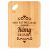 Planche bambou gravée personnalisée homme idée cadeau Fête des Pères apéro 30×20 prénom cuisine plateau fromage anniversaire noel papa papi 