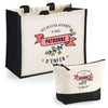 Cabas femme sac plage ou shopping tote bag pochette trousse Idée cadeau original pour anniversaire Noël travail départ retraite collègue famille fete des mères maman mamie