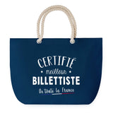 Sac de plage Bleu anse corde Certifié meilleur Billettiste