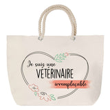 Sac Fête des Mères Mamie Famille Idée Cadeau anniversaire Noël Travail Boulot Métier Départ Retraite Collègue Femme cabas shopping plage