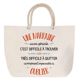 Sac Fête des Mères Mamie Famille Idée Cadeau anniversaire Noël Travail Boulot Métier Départ Retraite Collègue Femme cabas shopping plage