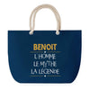 Sac de plage Bleu anse corde Benoit Mythe Légende -jaune