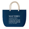 Sac de plage Bleu anse corde Matthieu Définition Homme