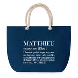 Sac de plage Bleu anse corde Matthieu Définition Homme